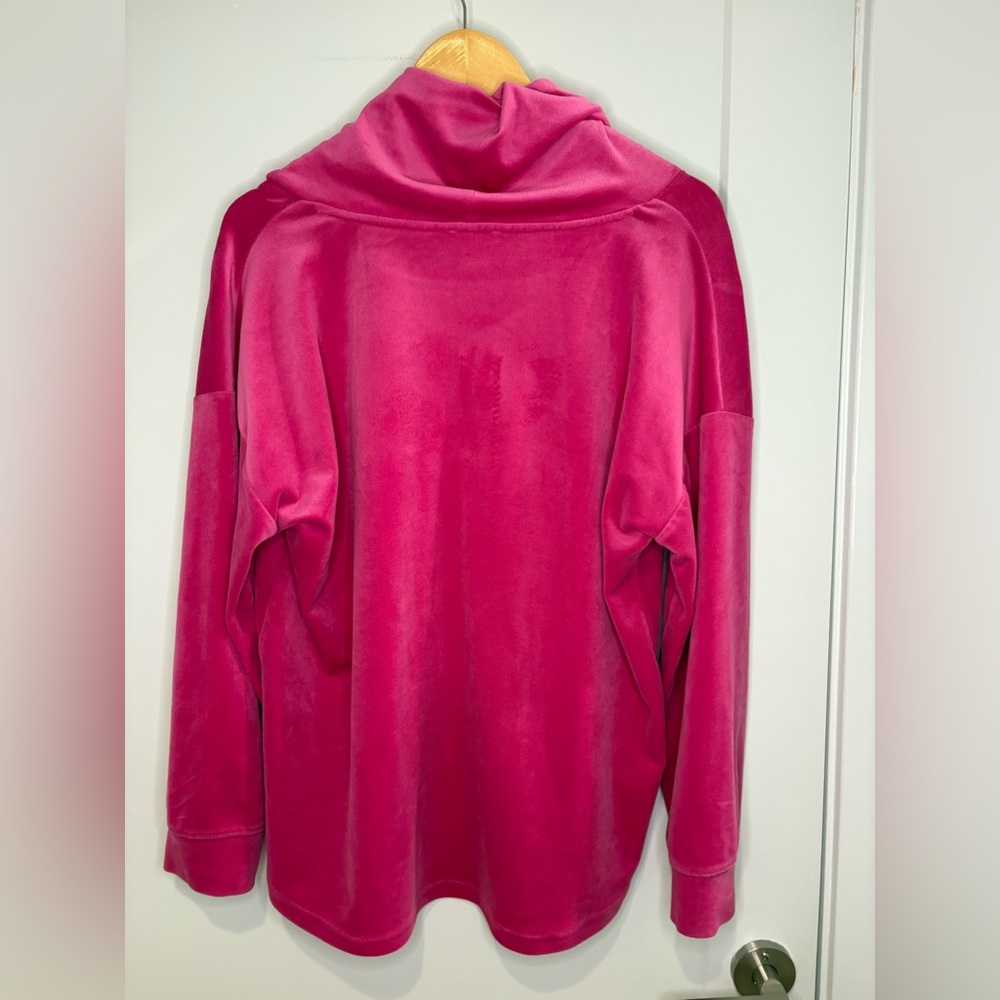 Nicole Miller High Neck Pullover Fuchsia Velvet Comfort Scoop Neck Sweater - Picture 3 of 5